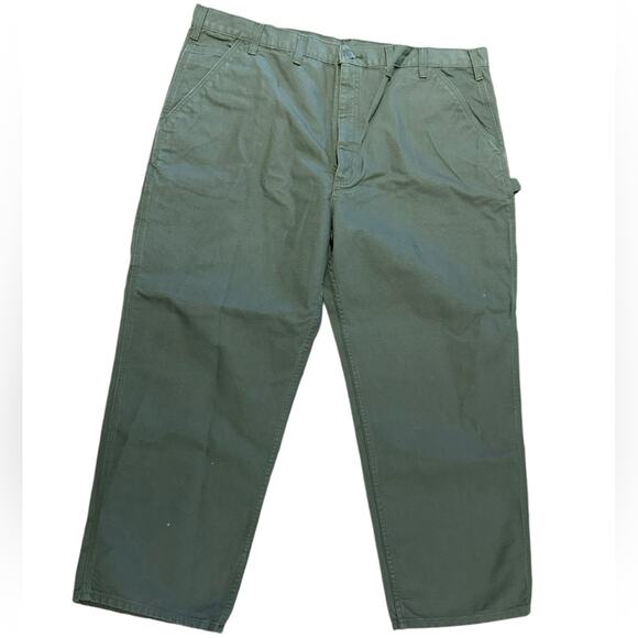 Carhartt Loose Fit Duck Cloth Utility Work Pants in Olive Green Mens 46 x 30 - Picture 1 of 7